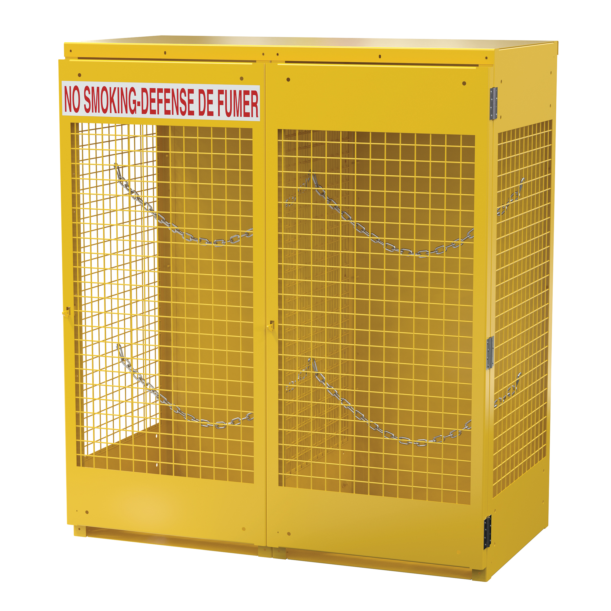 Vestil Canadian Cylinder Storage Cabinet - 12 Cylinder Capacity, 68.25in. Height, 60in. Width, Yellow, Model# CYL-G-12-CA